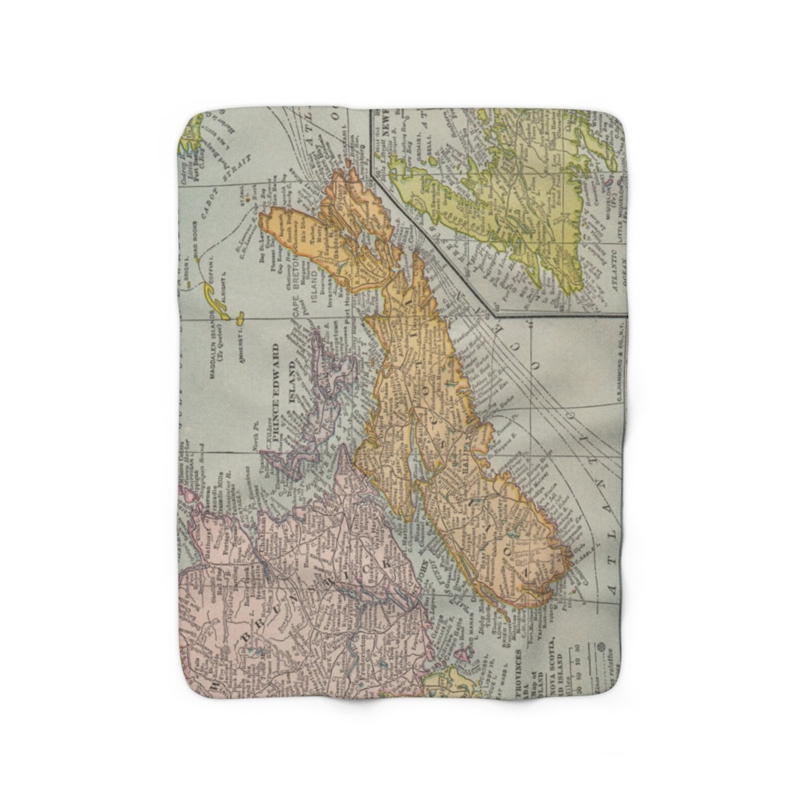 Nova Scotia Map Fleece Blanket Nova Scotia Blanket Wedding Etsy