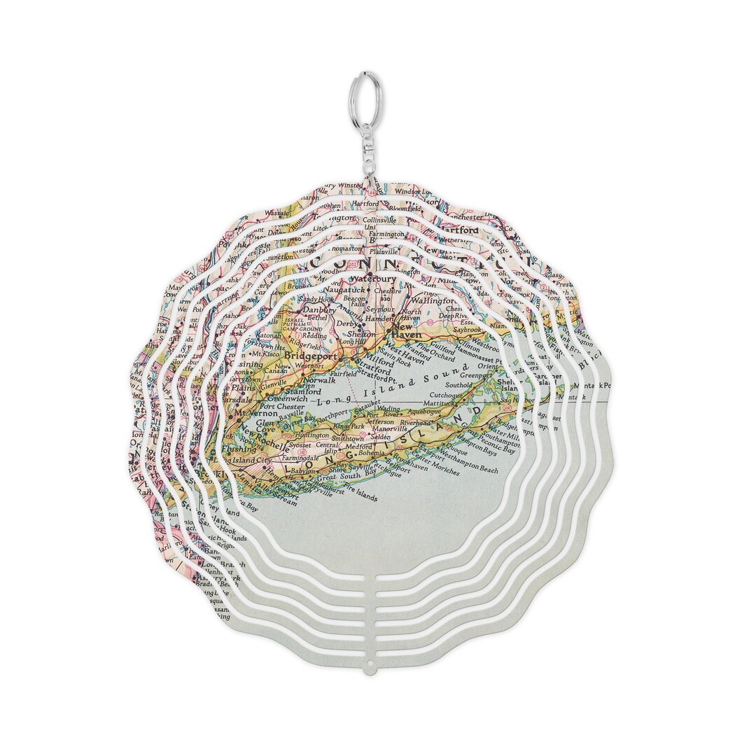 Long Island New York Map Garden Spinner Long Island Garden Decor Long