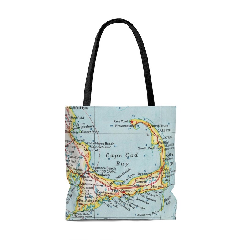 Cape Cod Map Tote Bag Cape Cod Tote Cape Cod Market Tote Etsy