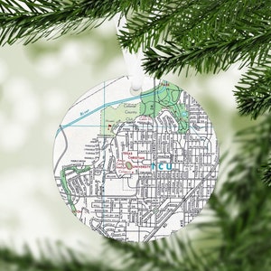 Texas Christian University Map Ornament - TCU Christmas Ornament - Graduation Gift - TCU - Texas Christian University Airbnb