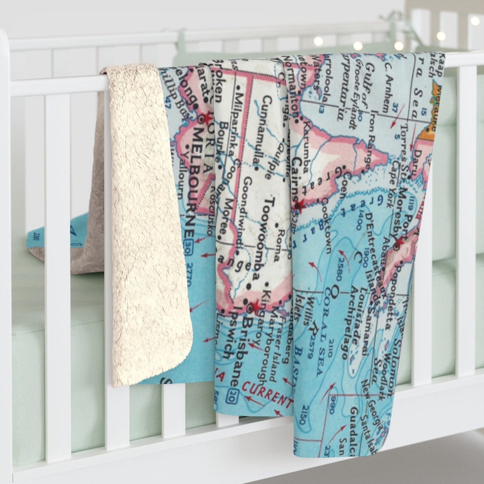 Australia Fleece Blanket Australia Map Blanket Australia Etsy