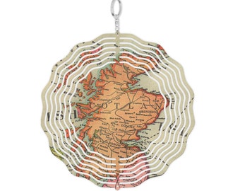 Scotland Map Garden Spinner - Scotland Garden Decor - Scotland Outdoor Decor - Scotland Yard Art - Scotland Wind Spinner - Scotland Gift