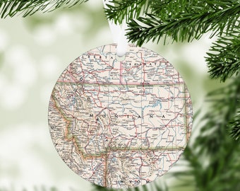 Montana Map Ornament - Montana Ornament - Montana Closing Gift - Montana Realtor - Montana Wedding Gift - Montana Christmas Ornament