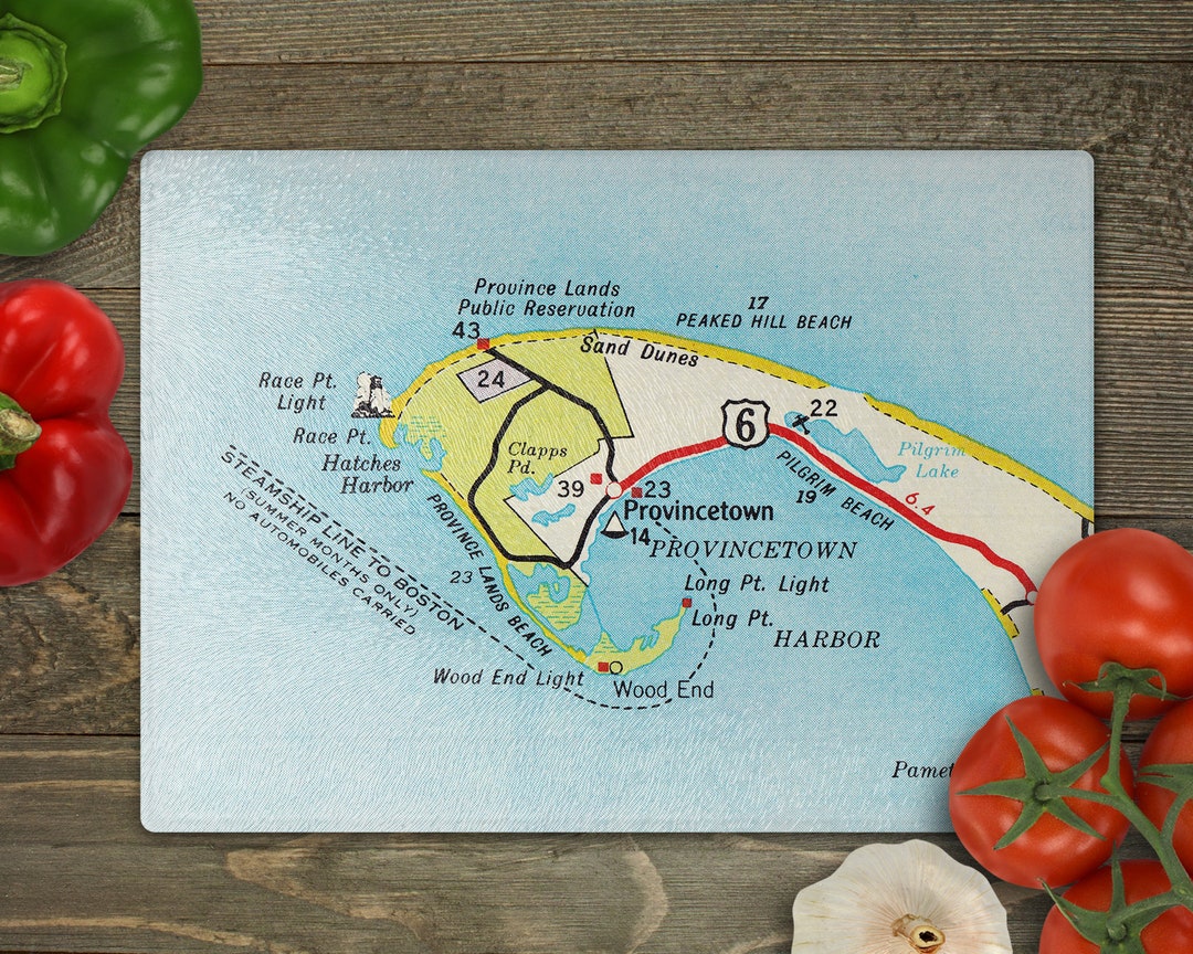 Provincetown Massachusetts Map Cutting Board Provincetown Charcuterie