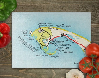 Provincetown Massachusetts Map Cutting Board - Provincetown Charcuterie Board - Provincetown Cheese Board - Provincetown Airbnb Decor