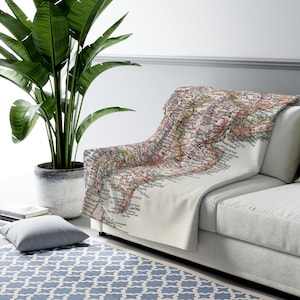 New Jersey Map Fleece Blanket - New Jersey Blanket - New Jersey  Housewarming Gift - New Jersey Airbnb - New Jersey  Realtor