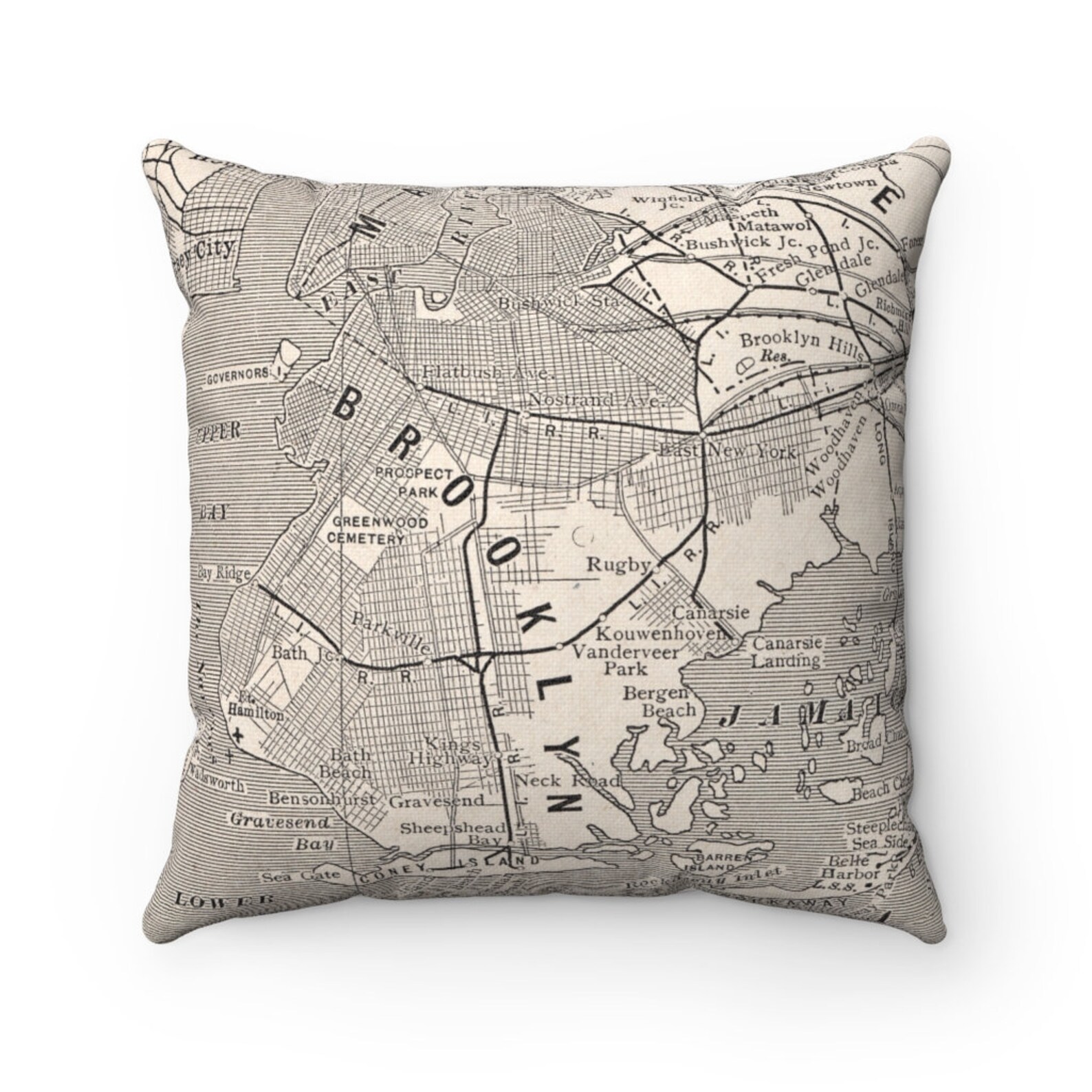 Brooklyn New York Map Pillow Brooklyn Gift Brooklyn Pillow Etsy