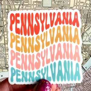 Pennsylvania Vinyl Sticker - Pennsylvania Water Bottle Sticker - Pennsylvania Laptop Sticker - Pennsylvania Decal - Pennsylvania Sticker