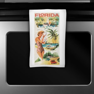 Florida Travel Tea Towel - Florida Kitchen Towel - Florida Dish Towel - Florida Airbnb - Florida Housewarming Gift - Florida Kitchen