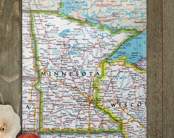 Minnesota Map Cutting Board - Minnesota Map Charcuterie Board - Minnesota Kitchen - Florida Airbnb Decor - Minnesota Map Cheese Board