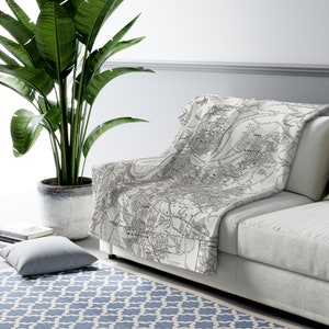 Chattanooga Tennessee Map Blanket - Chattanooga Map - Chattanooga Throw Blanket - Chattanooga Housewarming Gift - Chattanooga Lap Blanket
