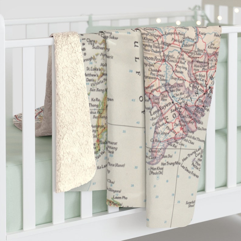 Thailand Map Fleece Blanket Thailand Map Blanket Thailand Etsy