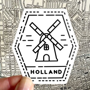 Holland Passport Stamp Laptop Sticker - Holland Water Bottle Sticker - Holland Sticker - Holland Decal - Holland Laptop Sticker