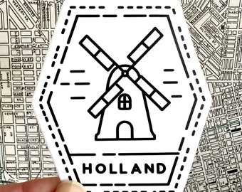 Holland Passport Stamp Laptop Sticker - Holland Water Bottle Sticker - Holland Sticker - Holland Decal - Holland Laptop Sticker