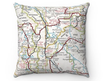 Breckenridge Map Pillow - Breckenridge Wedding Gift - Breckenridge Pillow - Housewarming Gift - Airbnb Decor