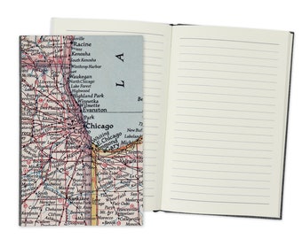 Chicago Map Travel Journal - Chicago Travel Diary - Chicago Wedding Guest Book - Chicago Vacation Rental Guestbook - Chicago Notebook