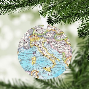 Italy Map Ornament - Italy Ornament - Italy Gift - Italy Christmas - Italy Airbnb - Italy Christmas Ornament - Italy Trip - Italy Vacation