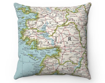 County Galway Map Pillow - County Galway Wedding Gift - County Galway Pillow - County Galway Map - Ireland Pillow