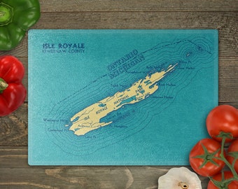 Isle Royale Map Cutting Board - Isle Royale Map Charcuterie Board - Isle Royale Gift - Isle Royale Kitchen - Isle Royale Charcuterie