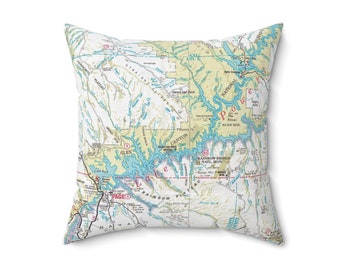 Lake Powell Rainbow Bridge Utah Arizona Pillow - Lake Powell Pillow - Lake Powell Airbnb - Lake Powell Map - Lake Powell Houseboat Pillow