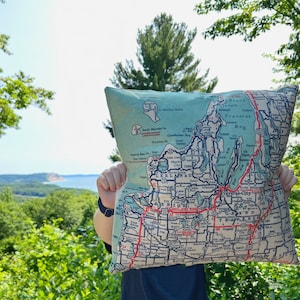 Traverse City Map Pillow - Traverse City Wedding Gift - Traverse City Housewarming Gift - Traverse City Michigan Closing Gift