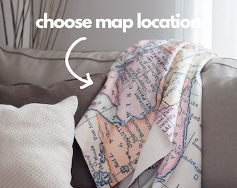Custom Map Fleece Blanket - Custom Map Blanket - Map Fleece Blanket - Housewarming Gift - Personalized Gift - Wedding Gift - Realtor Gift