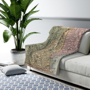 New Hampshire Blanket - New Hampshire Map Blanket - New Hampshire Airbnb - New Hampshire Housewarming Gift