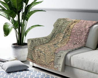 New Hampshire Blanket - New Hampshire Map Blanket - New Hampshire Airbnb - New Hampshire Housewarming Gift