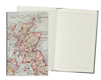 Scotland Travel Journal - Scotland Trip - Scotland Honeymoon - Map Travel Journal - Vacation Travel Journal - Scotland Wedding Guest Book