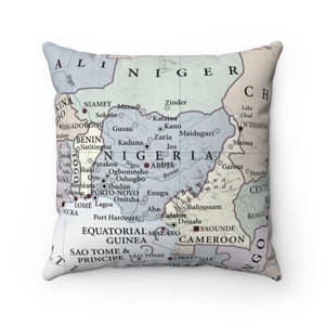 Nigeria Map Pillow - Nigeria Pillow - Airbnb Decor - Nigeria Map - Nigeria Housewarming Gift - Nigeria Wedding Gift - Nigeria Trip
