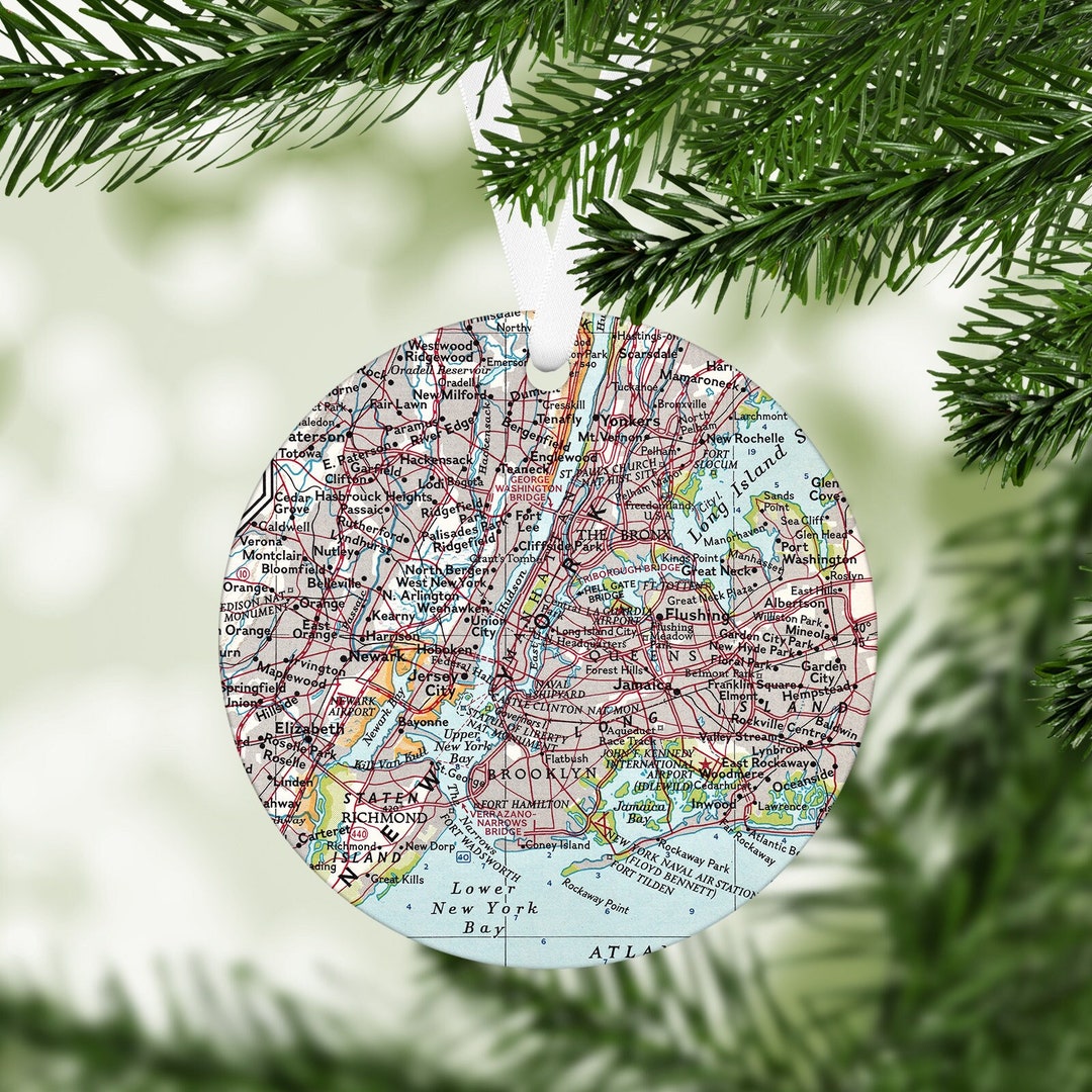 New York City Map Ornament New York City Ornament New York City