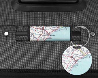 Myrtle Beach Map Luggage Tag - Myrtle Beach Travel Gift - Myrtle Beach Luggage Tag - Myrtle Beach Vacation - Myrtle Beach Trip