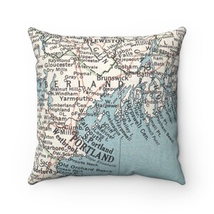 Casco Bay Maine Map Pillow - Casco Bay Pillow - Casco Bay Wedding Gift - Housewarming Gift - Lake House Pillow - Casco Bay Gift