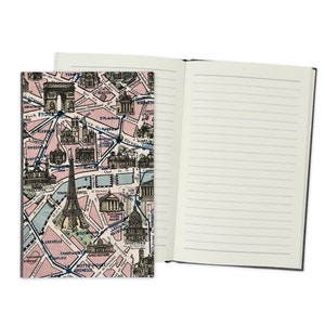 Paris Map Travel Journal - Paris Travel Diary - Paris Journal - Paris Travel Journal - Wedding Guestbook - A5 Notebook