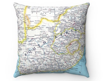 South Africa Vintage Map Pillow - South Africa Pillow - South Africa Map Pillow - Wedding Gift - Housewarming Gift