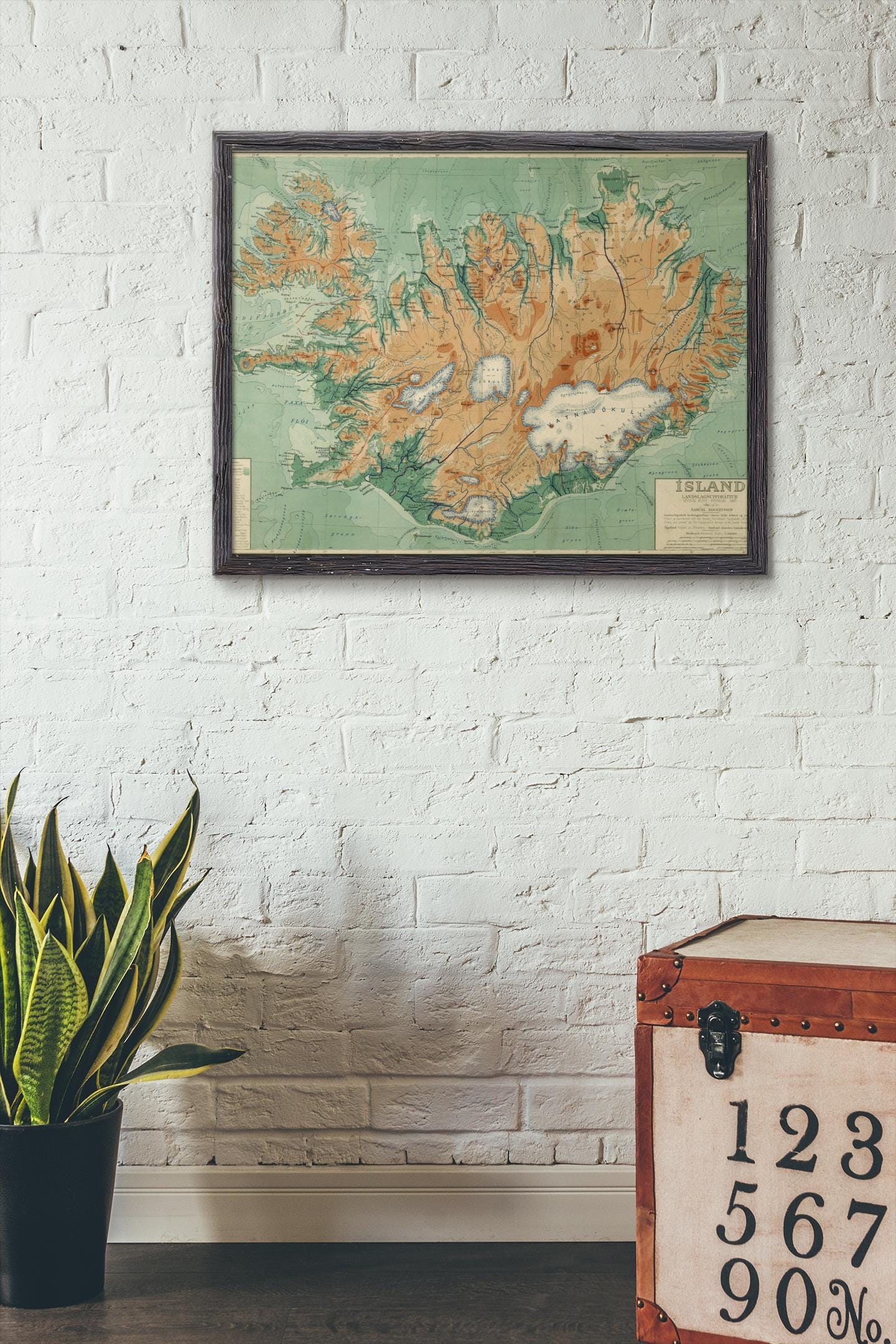 Vintage Iceland Map Print – Fine Art Matte Paper in 4 Sizes – Travel Wall Art with Vivid Color and Detail – Icelandic Decor Iceland Wall Art