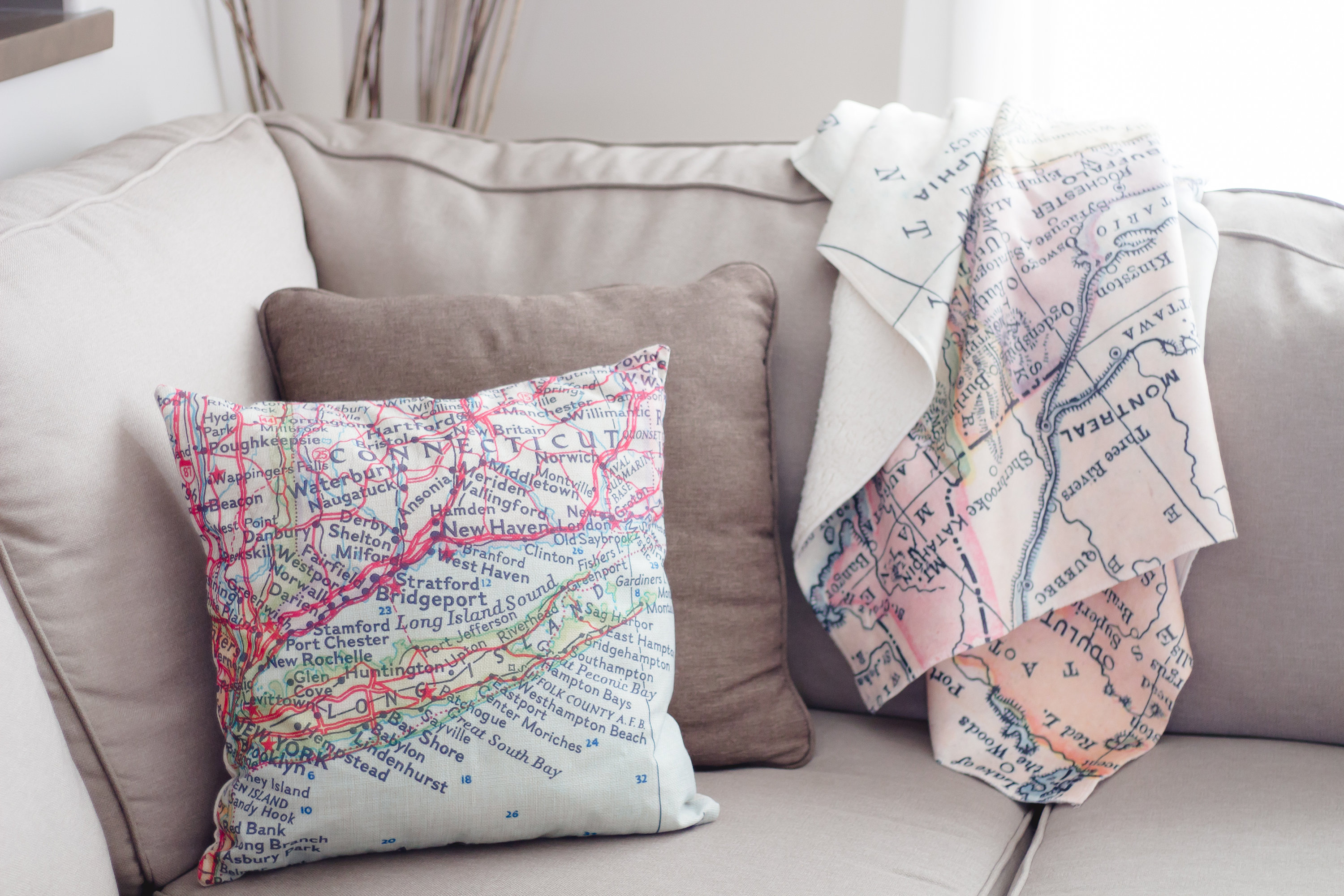 Custom Map Throw Pillow Custom Map Pillow Map Toss Pillow Etsy