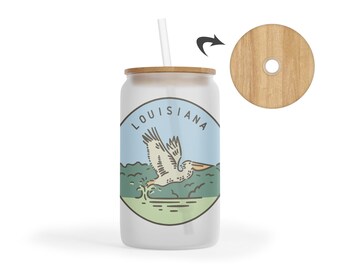 Louisiana Iced Coffee Tumbler - Louisiana Frosted Glass Tumbler - Louisiana Wedding - Louisiana Girls Trip - Louisiana Bridesmaid