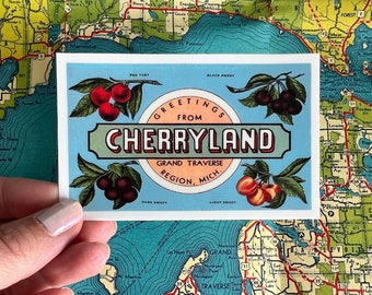 Leelanau Peninsula Michigan Laptop Sticker - Traverse City Water Bottle Decal - Cherryland Sticker - Leelanau Sticker - Traverse City Decal