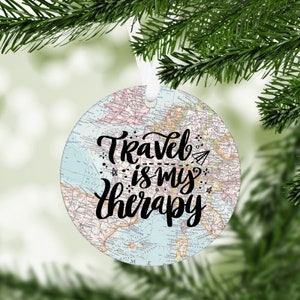 Travel Map Ornament Vacation Christmas Ornament Christmas Travel Agent Christmas - Vacation Ornament Trip Ornament Travel Ornament
