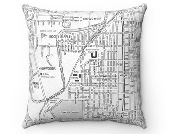 Butler University Map Pillow - Butler University Map - Butler University Airbnb - Butler University Graduation Gift - Housewarming Gift