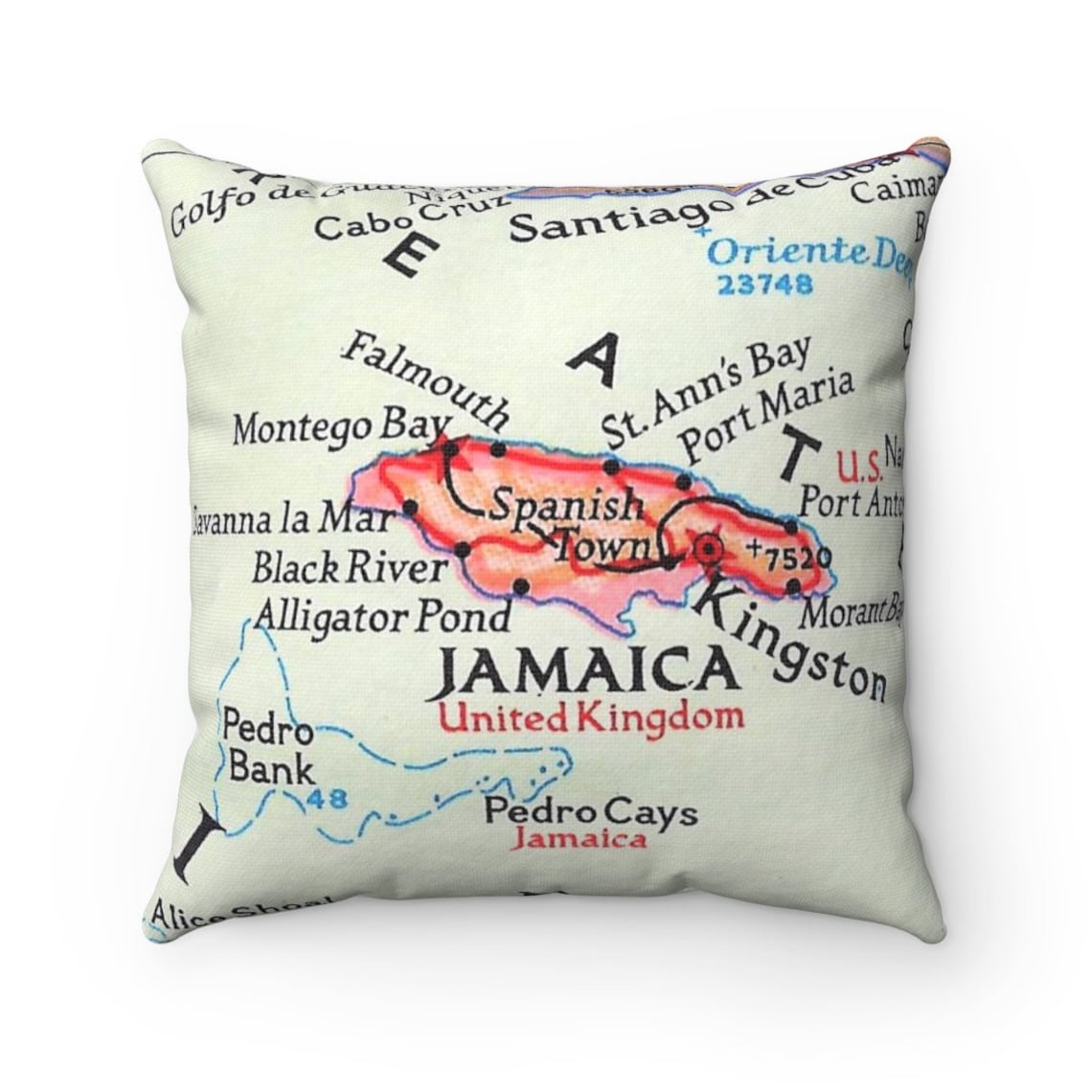 Jamaica Map Pillow Jamaica Pillow Jamaica Gift Etsy