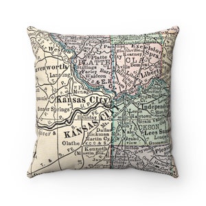 Kansas City Missouri Map Pillow - Kansas City Wedding Gift - Kansas City Pillow - Kansas City Airbnb - Kansas City Closing Gift