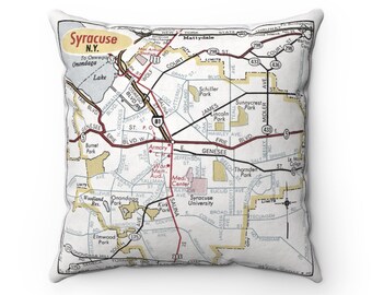 Syracuse New York Map Pillow - Syracuse Pillow - Syracuse Airbnb Decor - Syracuse Gift - Syracuse Gift - Syracuse Decor