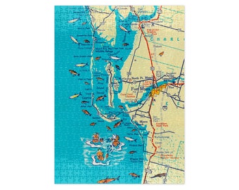 Fort Myers Florida Map Puzzle - Ft Myers Puzzle - Cape Coral Jigsaw Puzzle - Sanibel Island Puzzle - Fort Myers Puzzle - Ft Myers Realtor