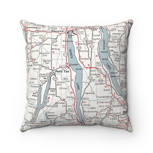 Seneca Lake Map Etsy