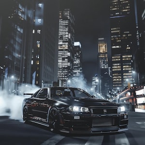 Nissan R34 Skyline GT-R Poster | Nissan R34 Skyline GT-R Wall-Art (v6)