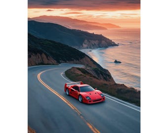 Póster del Ferrari F40 / Arte mural del Ferrari F40 (v2)