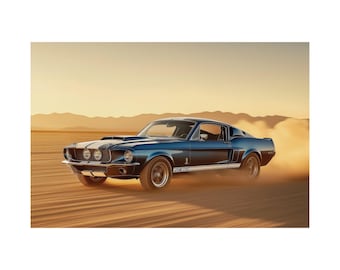 Póster del Ford Mustang Shelby GT350 de 1967 / Arte mural del Ford Mustang Shelby GT350 de 1967
