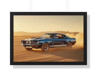 Póster enmarcado del Ford Mustang Shelby GT350 de 1967 / Arte mural enmarcado del Ford Mustang Shelby GT350 de 1967